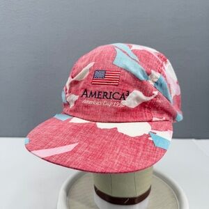 Vintage America3 America's Cup 1992 3 Panel Hat Cap Elastic Strapback Hawaiian